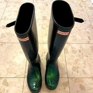 Sparkly Green Hunter Boots
